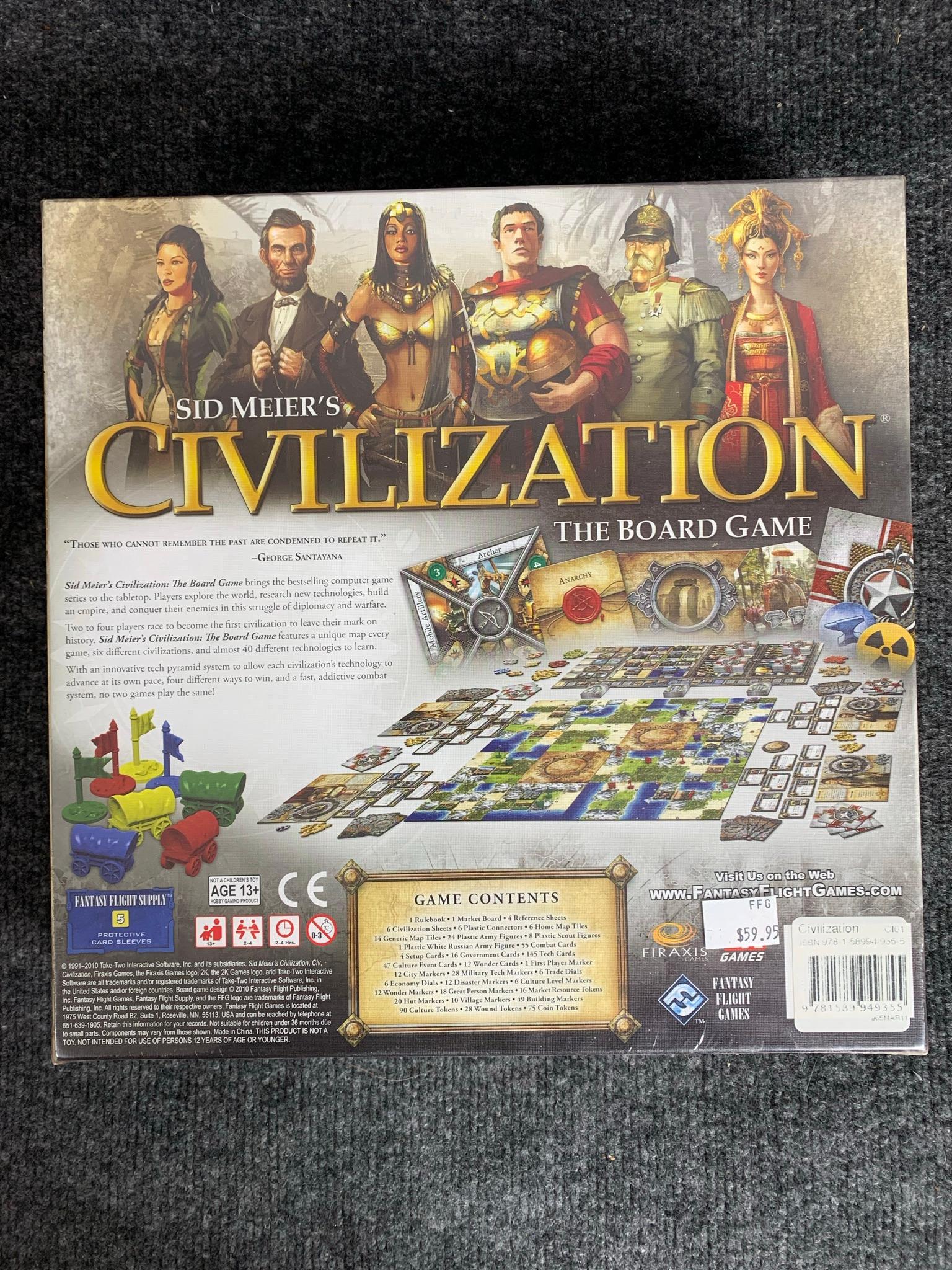 Sid Meier's Civilization Board Game Lot