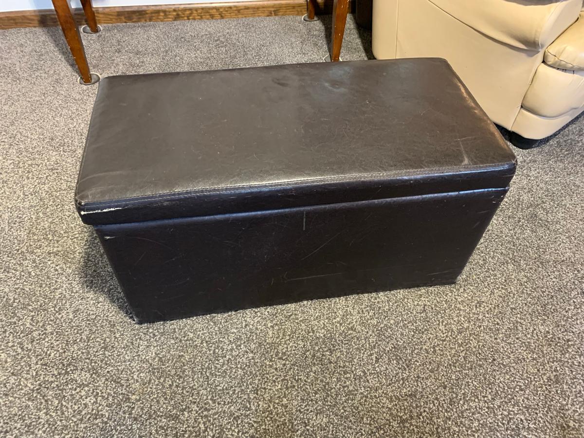 Leather Look Storage Ottoman (Does NOT Include Contents)