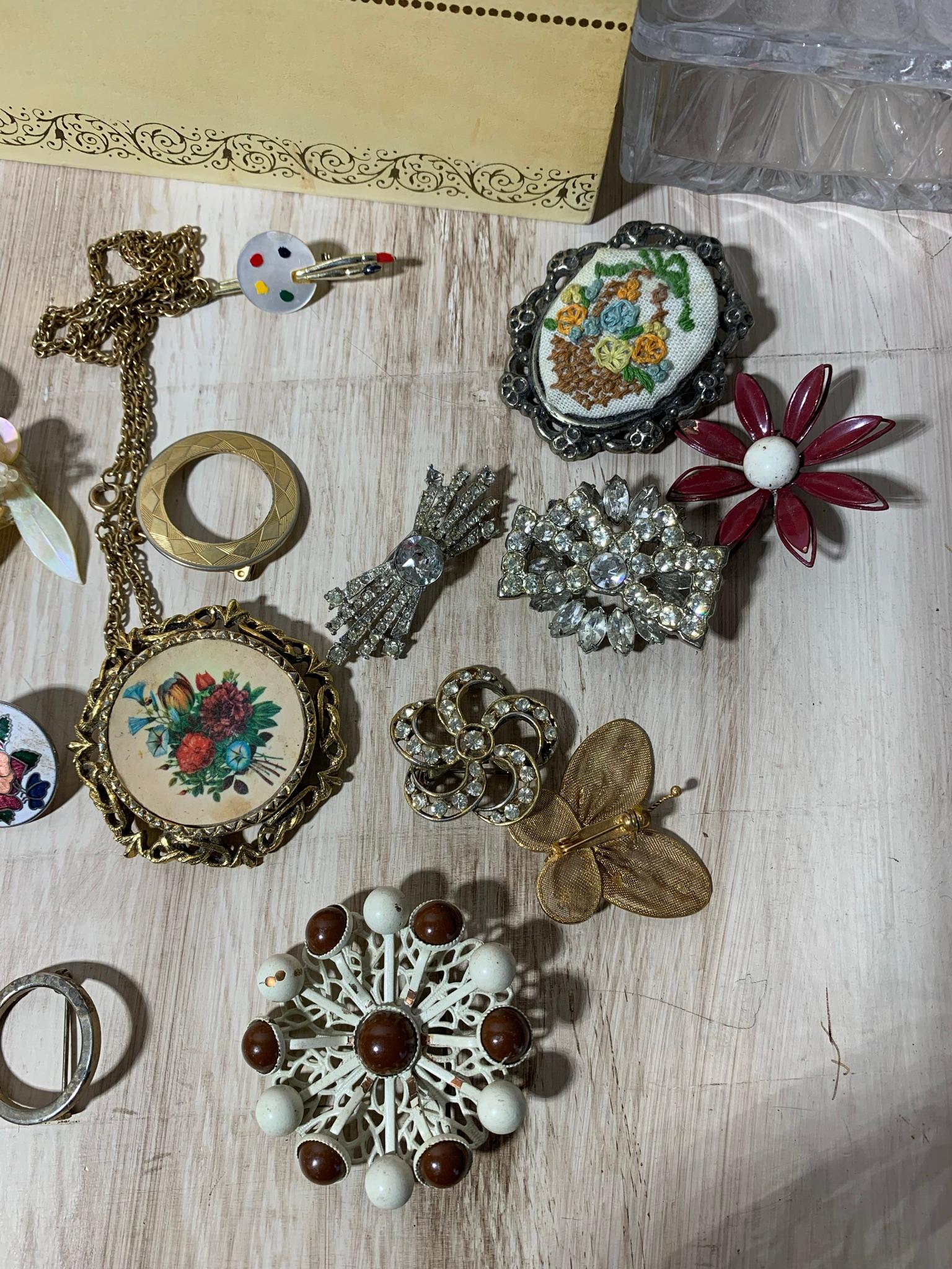 Group of Costume Jewelry Including Some Sterling Silver Items