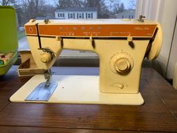 Singer Fashion Mate 362 Sewing Machine, Sewing Cabinet & Sewing Items
