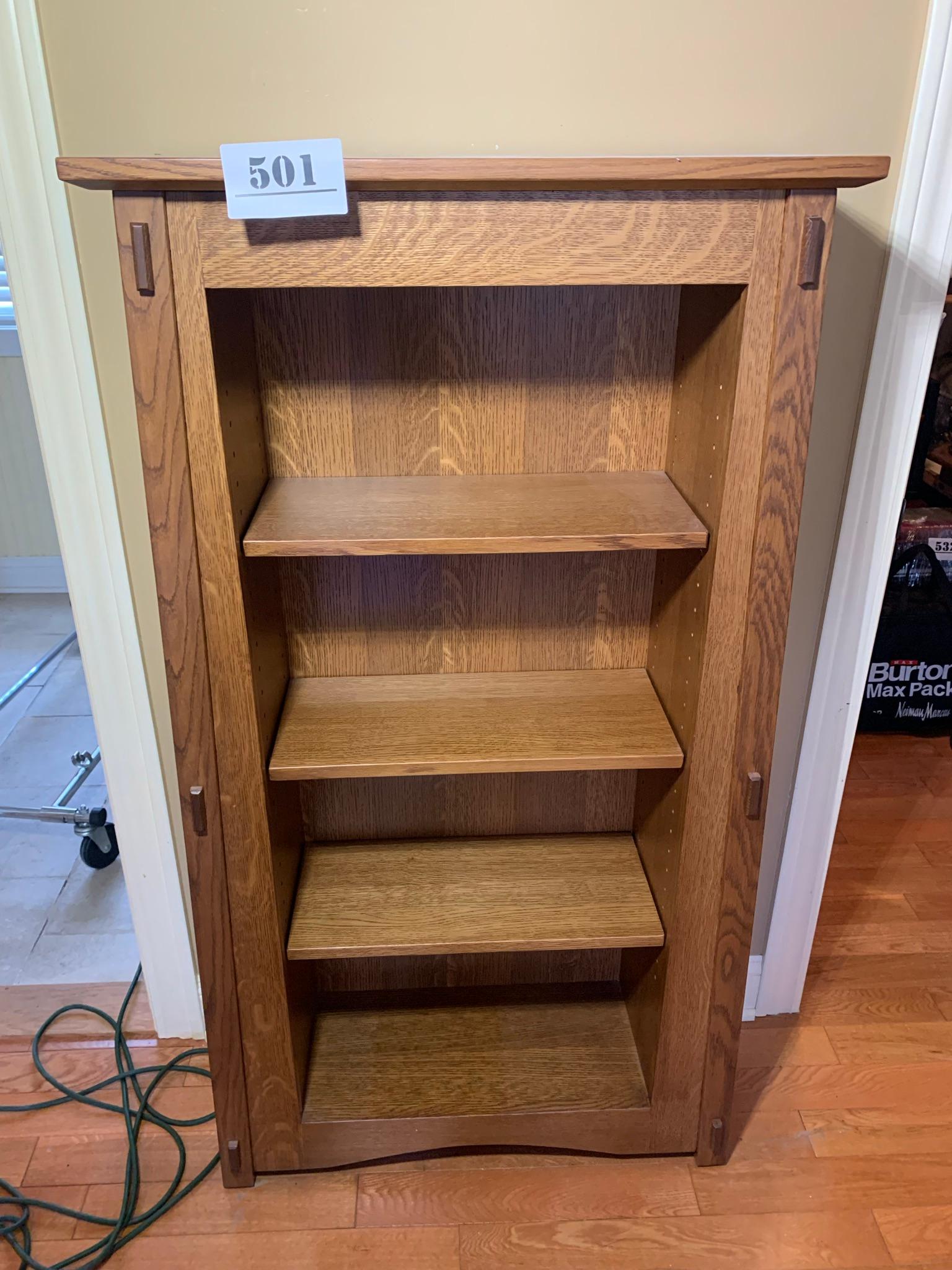 Mission Style Bookshelf in Oak - Amish Made