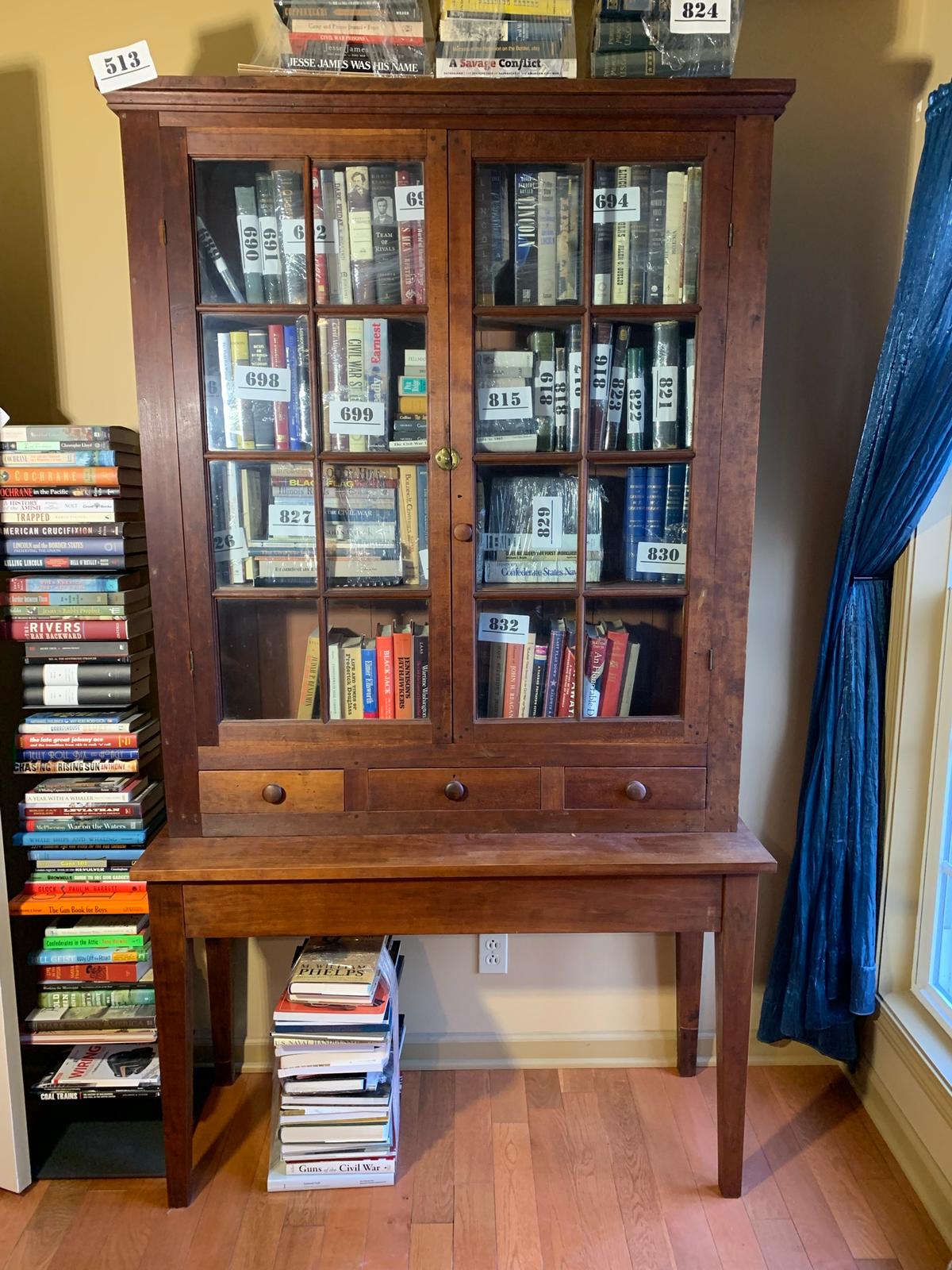 Antique 16-pane Plantation Secretary Desk