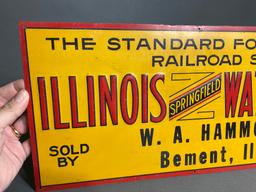 Illinois Watches Metal Sign Railroad Service