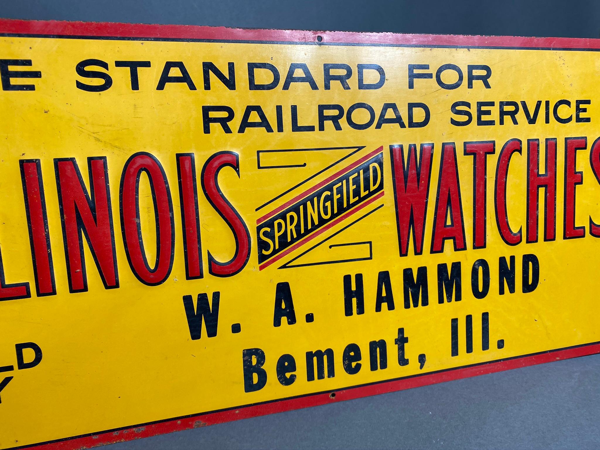 Illinois Watches Metal Sign Railroad Service