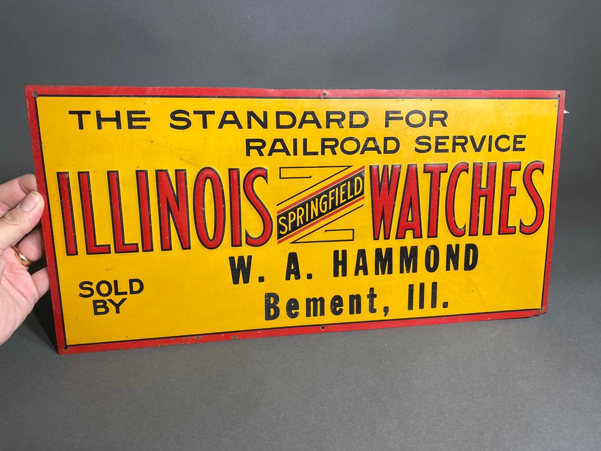 Illinois Watches Metal Sign Railroad Service