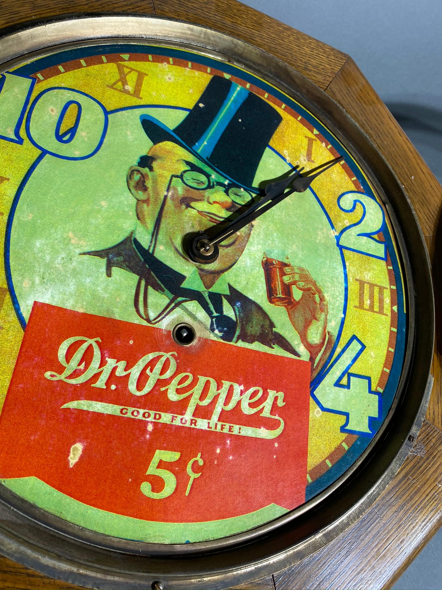 Vintage Dr. Pepper 5c Advertising Clock