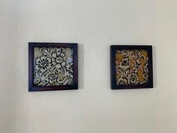 2 Canvas Decorative Art & 3 Metal Decorative Wall Hangings