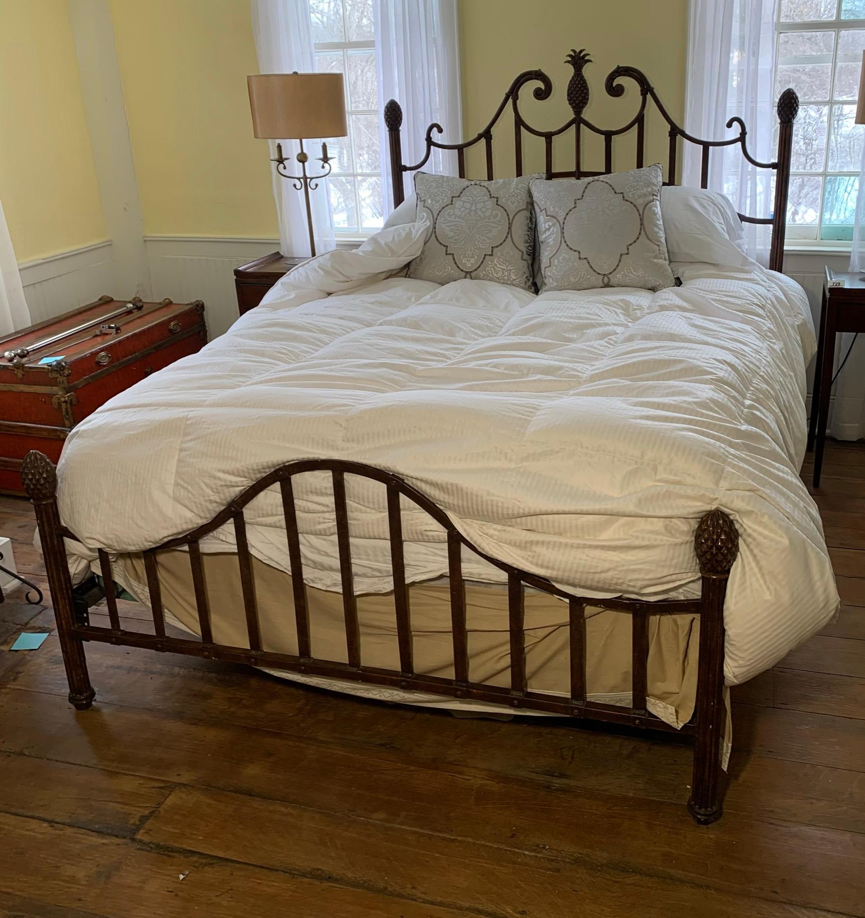 Queen Size Bed with Headboard, Foot Board, Bedding, Frame, Boxspring & Mattress