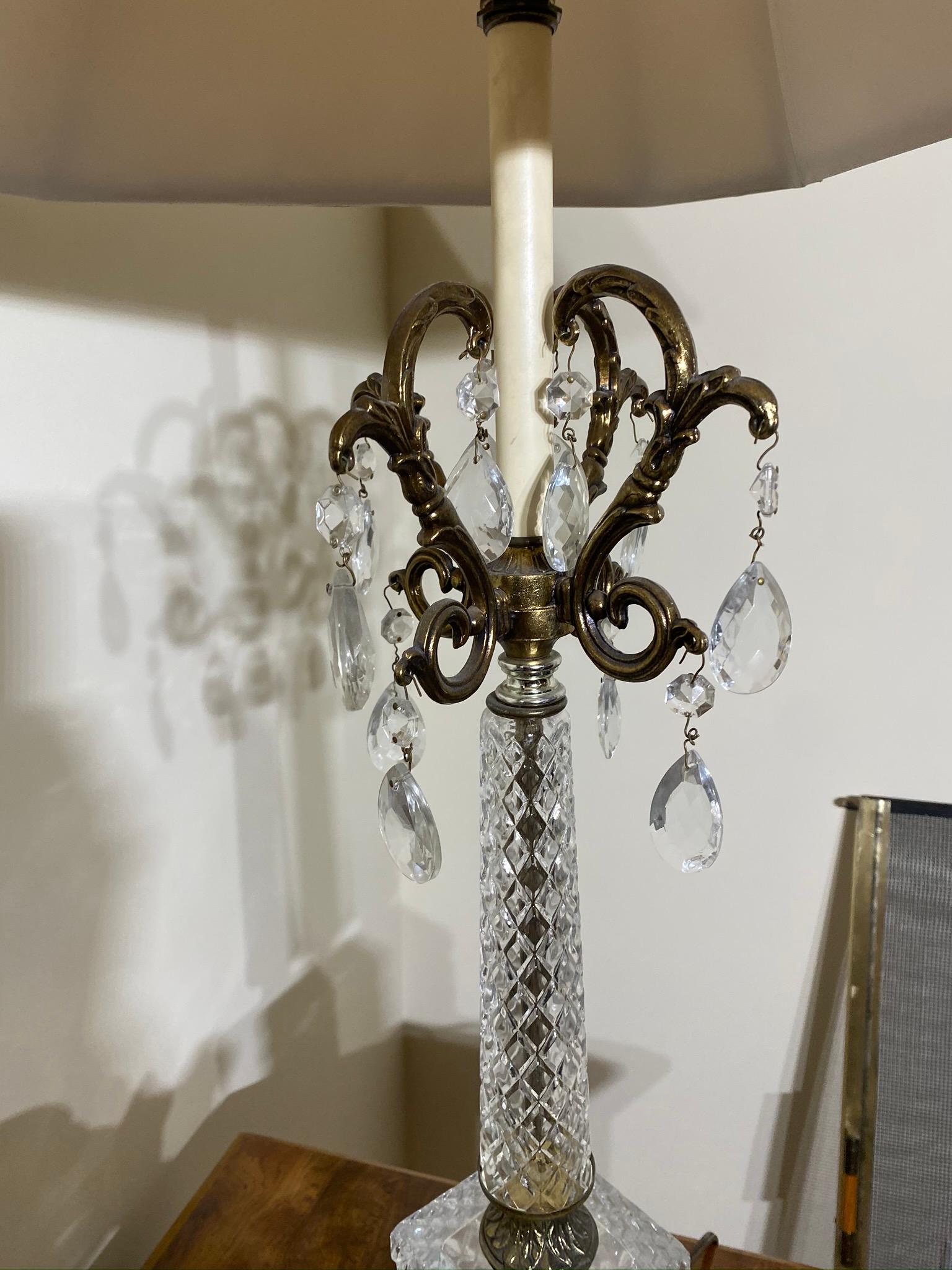 Fancy vintage chandelier lamp, 2 Asian vase bases