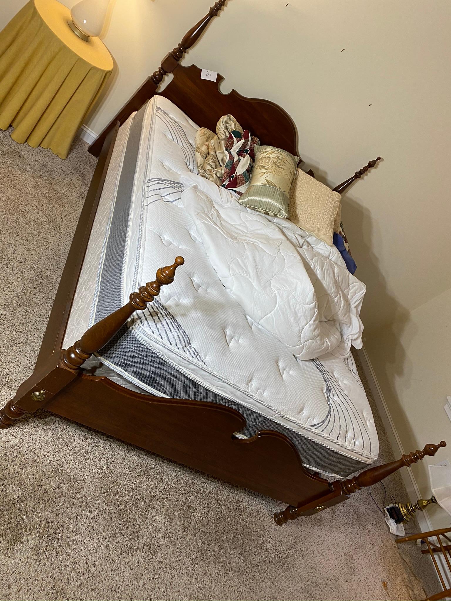 Vintage Cherry wood Queen Sized Bed w/newer mattress