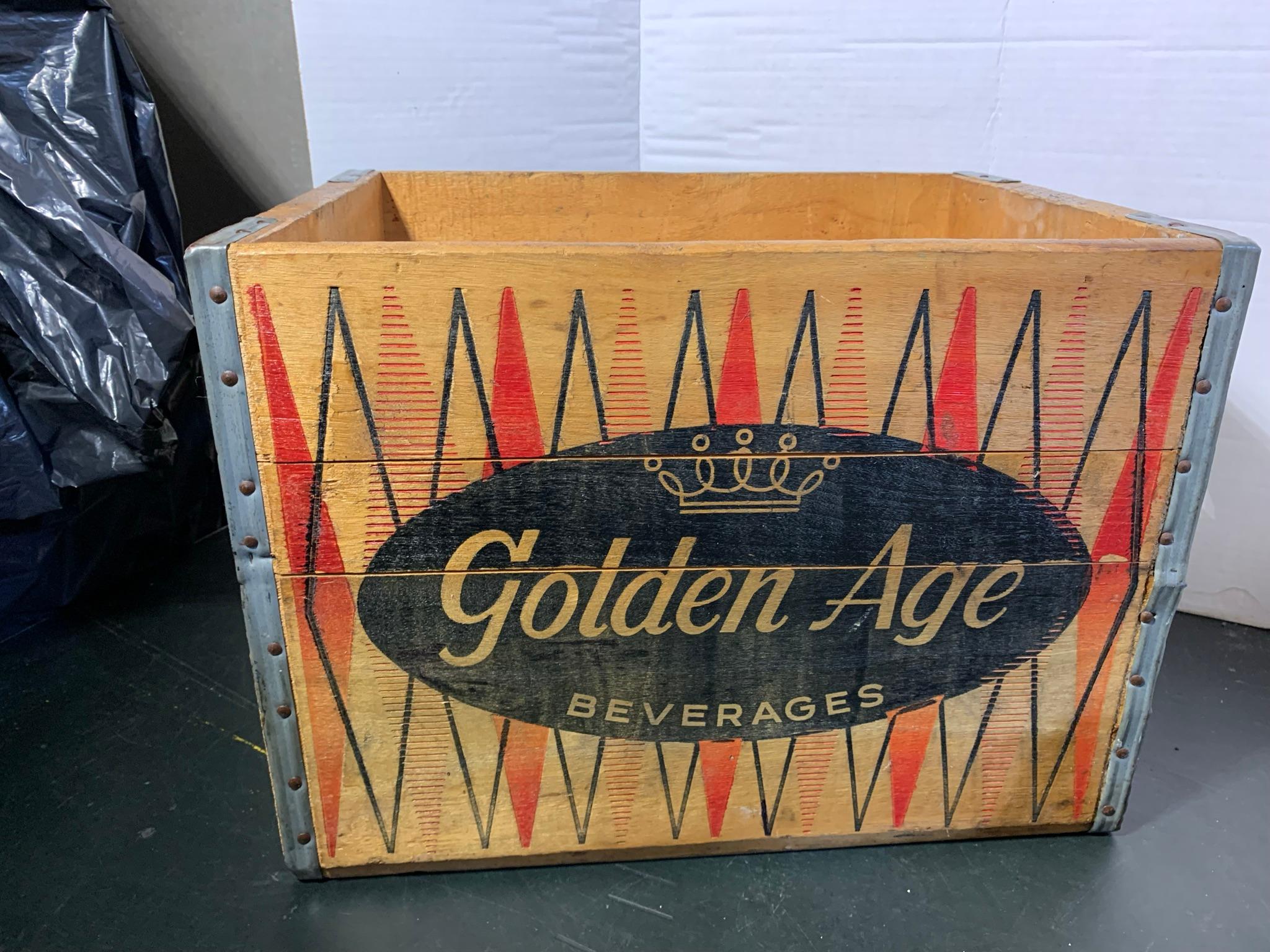 Golden Age Beverages Wooden Crate