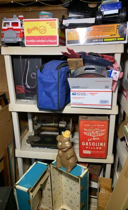 Large Group - Vintage Gasoline Can, Sewing Machine, Baseball Cards, Coca-Cola Button & More