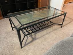 Glass Top Coffee Table with 2 Matching  Side Stands