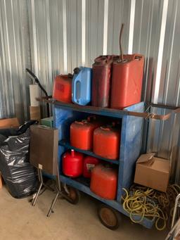 Large Group of Gas Cans, Plastic Storage Containers, Fiestaware, Desk, Household Items, Books & More