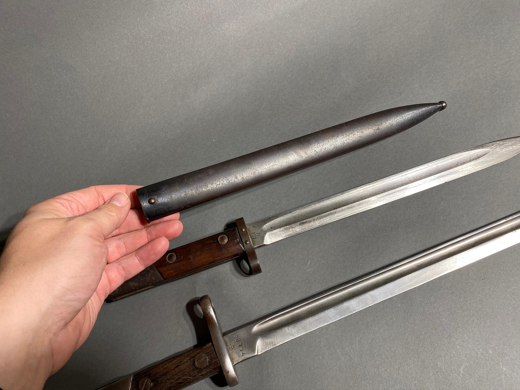 Pair of Bayonets, one with scabbard