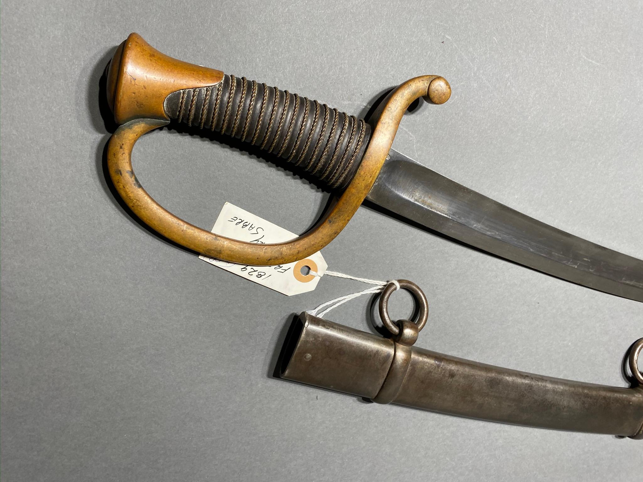 1829 French Light Artillery Sabre in Scabbard