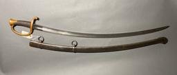 1829 French Light Artillery Sabre in Scabbard