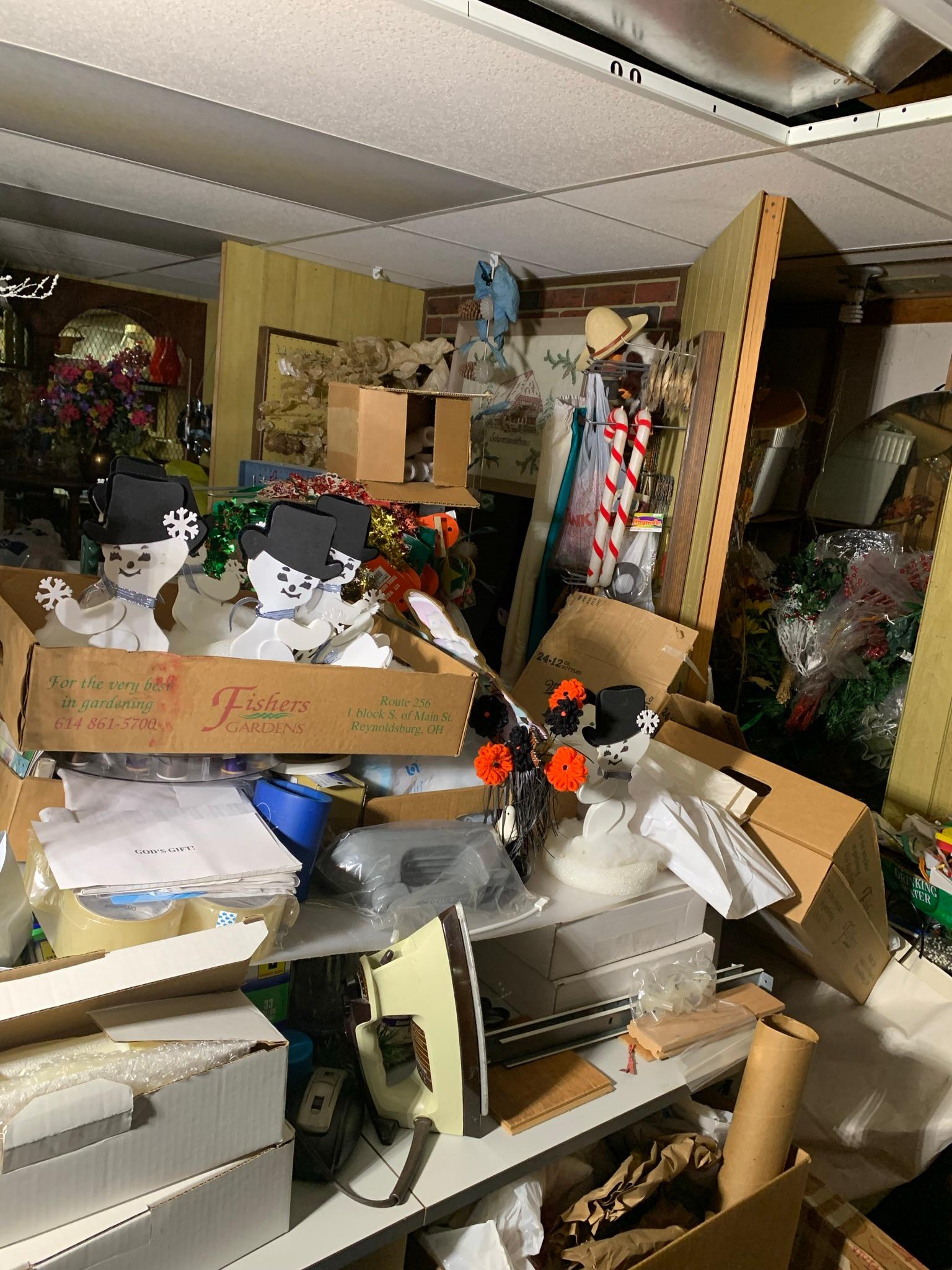 Very large basement craft area cleanout lot