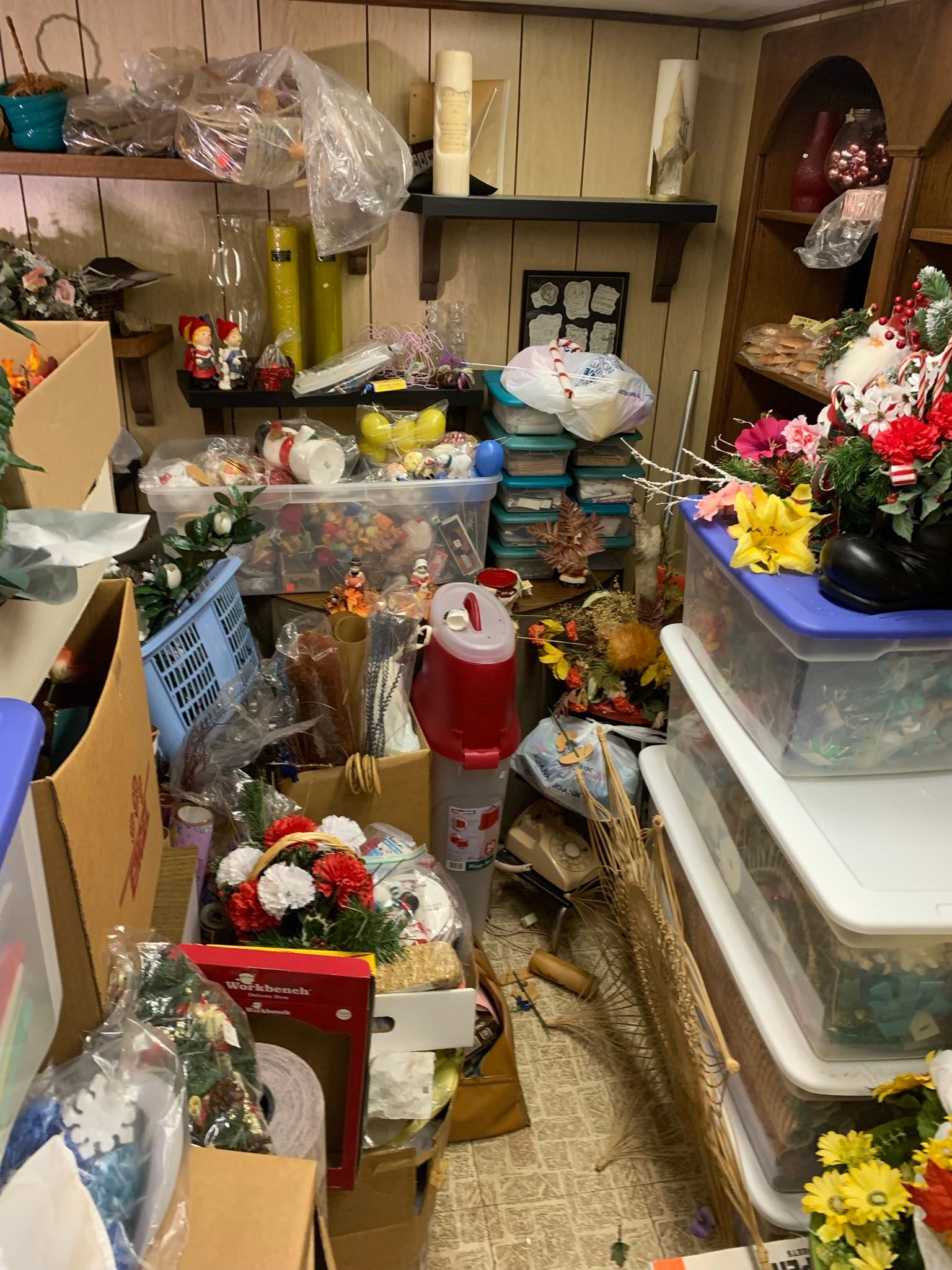 Very large basement craft area cleanout lot