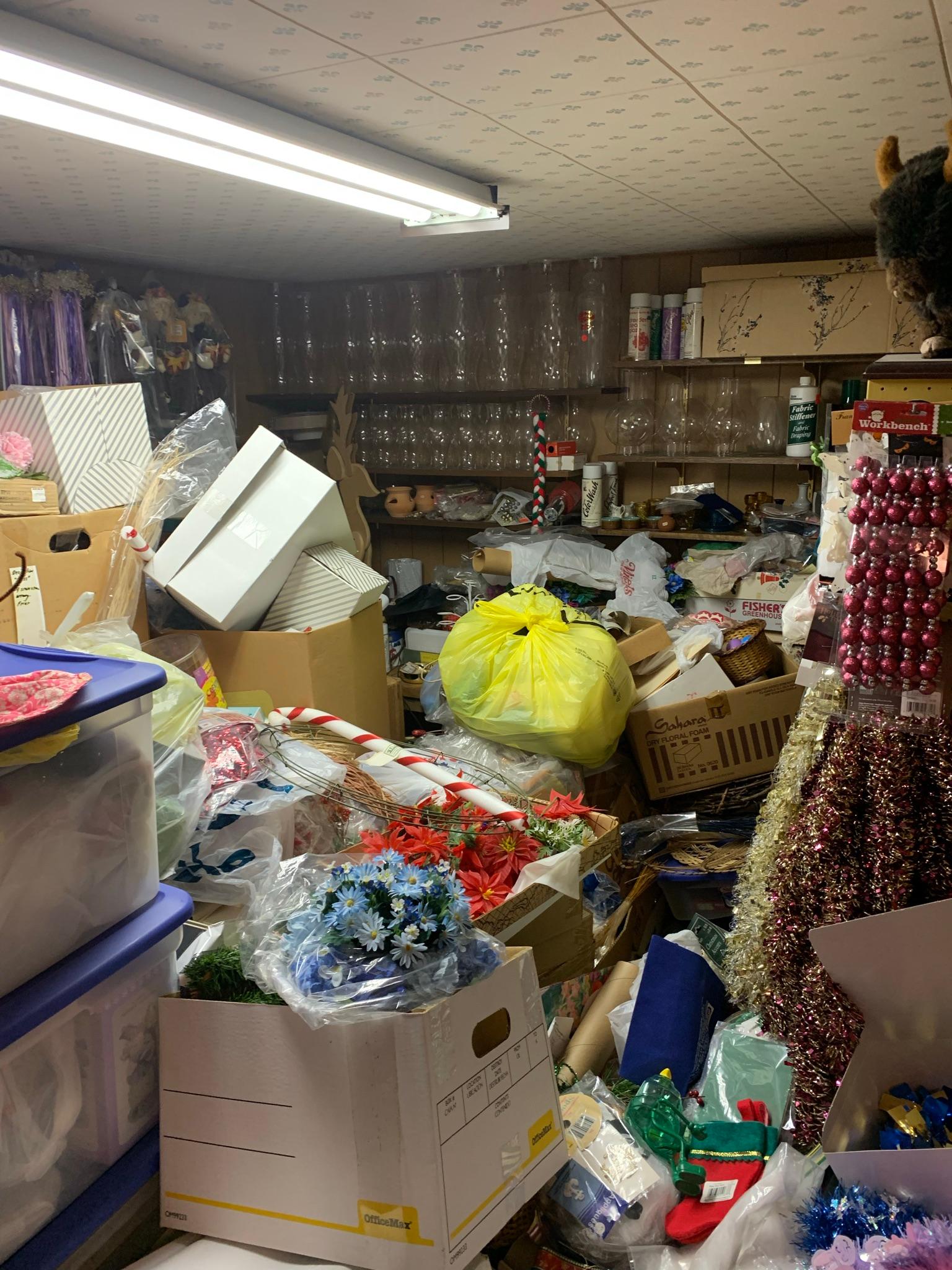 Very large basement craft area cleanout lot