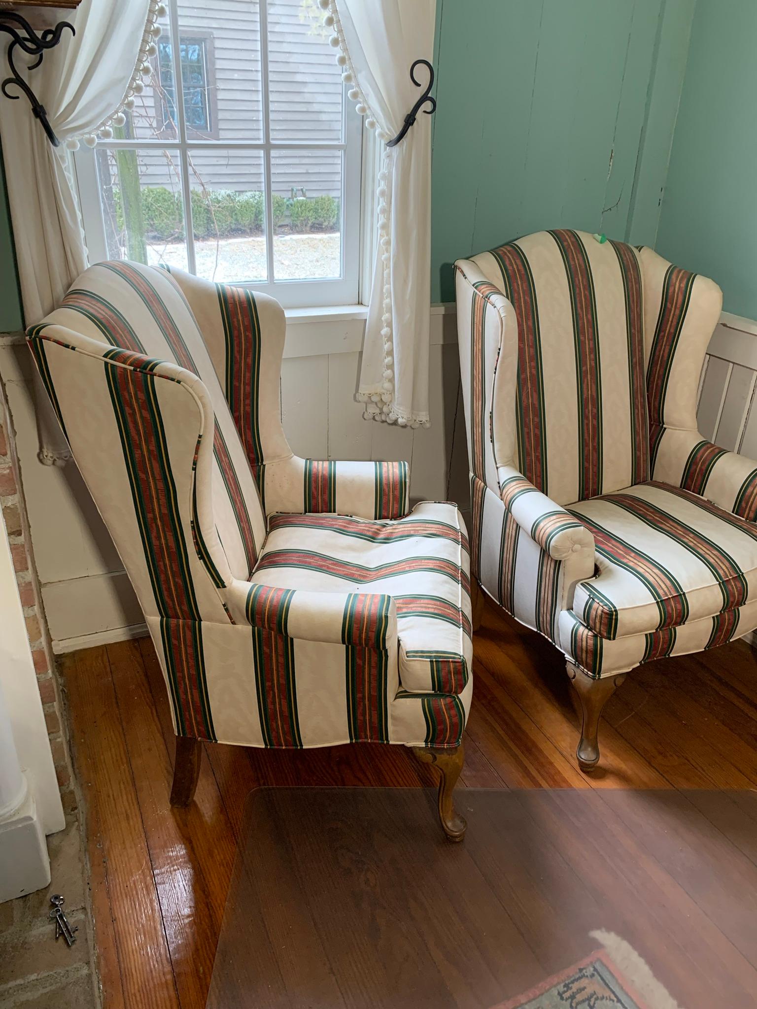 2 Upholstered Wingback Chairs