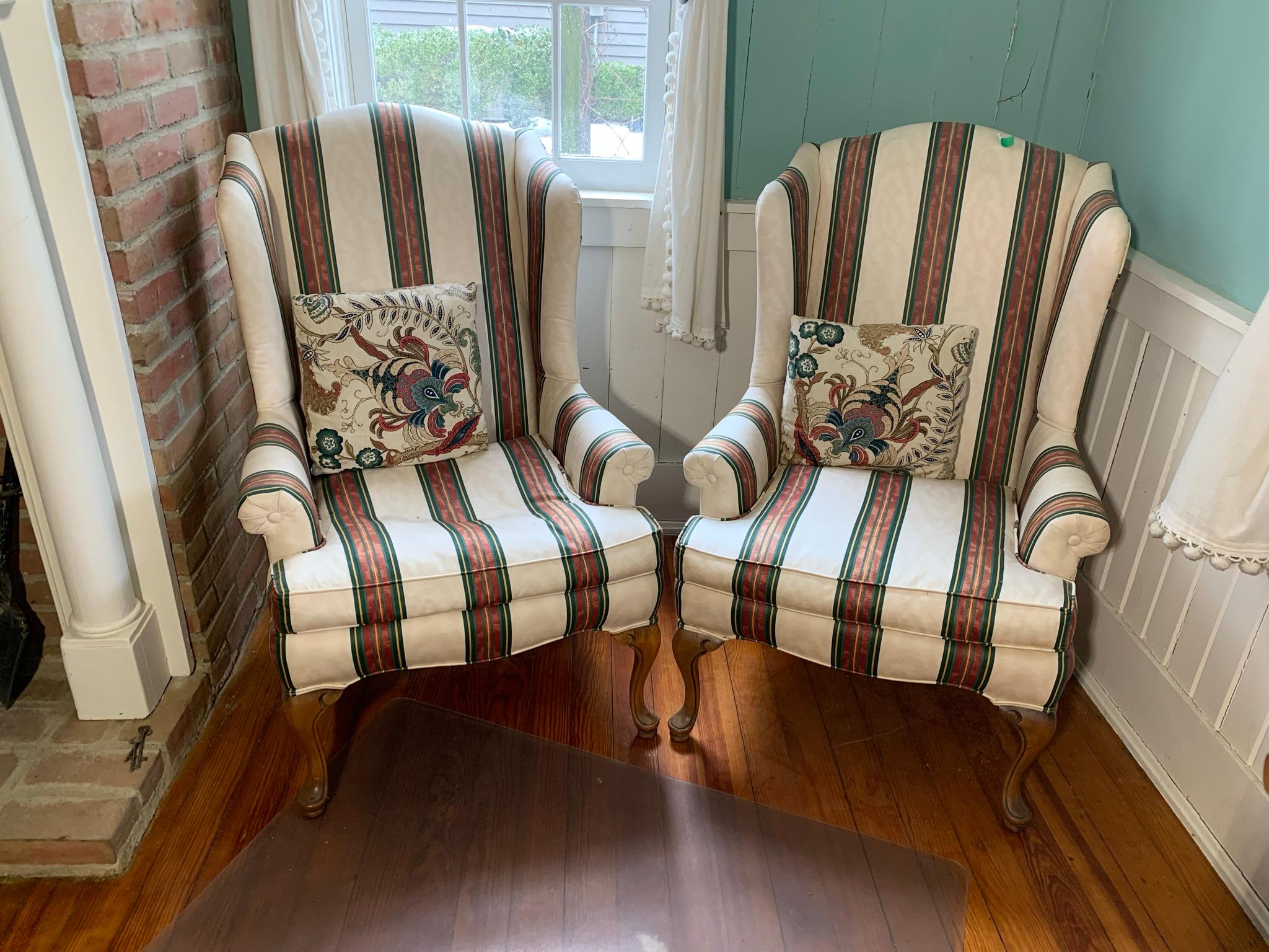 2 Upholstered Wingback Chairs