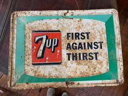 Vintage Metal 7up Sign "First Against Thirst"