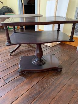 2 Leather Top End Tables