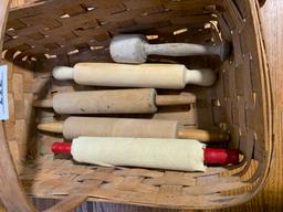 Antique Rolling Pins & Basket