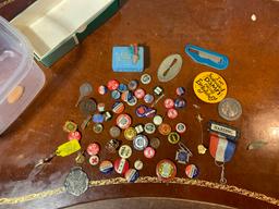 Group of Vintage Button Pins & Badges including some Political