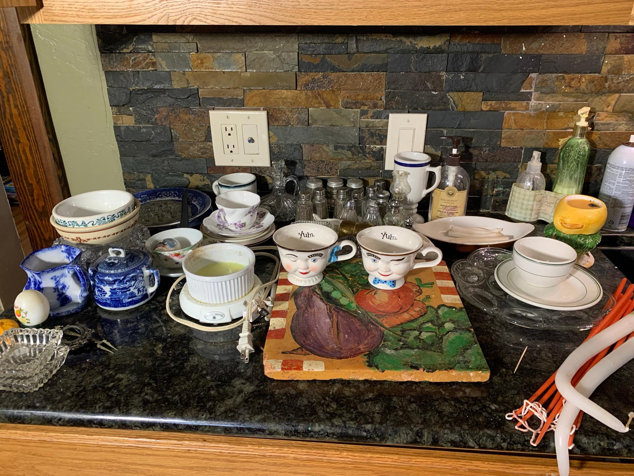 Kitchen Cleanout -  Dishes, China by Homer Laughlin, Glassware, Antique Waffle Iron & More