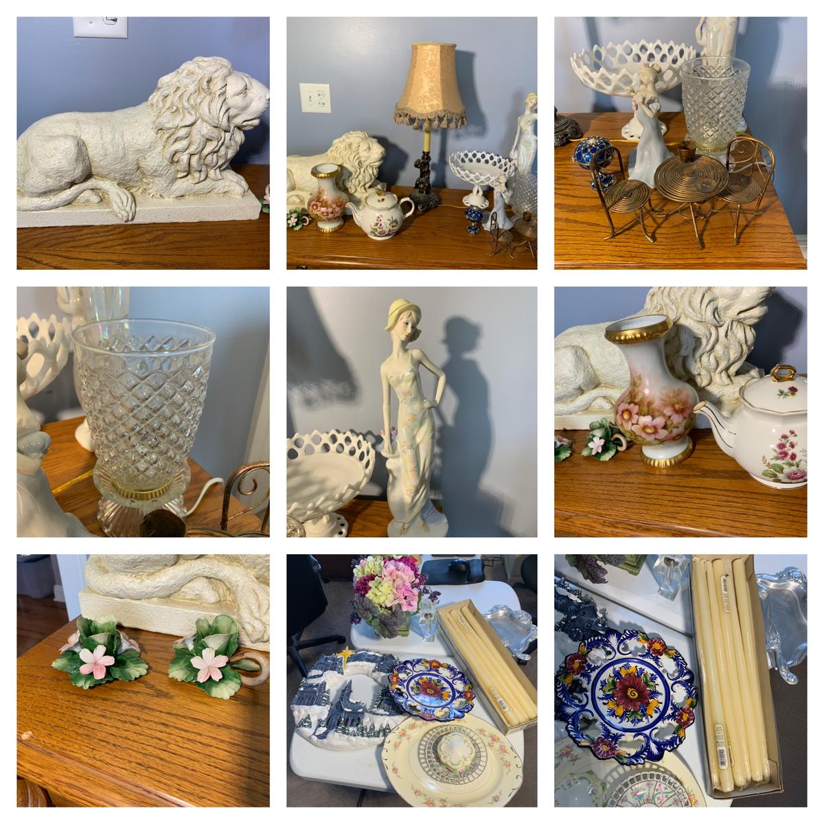 Lion Statue, Figurines, Tea Pot, Candle Holder, Lamp & More