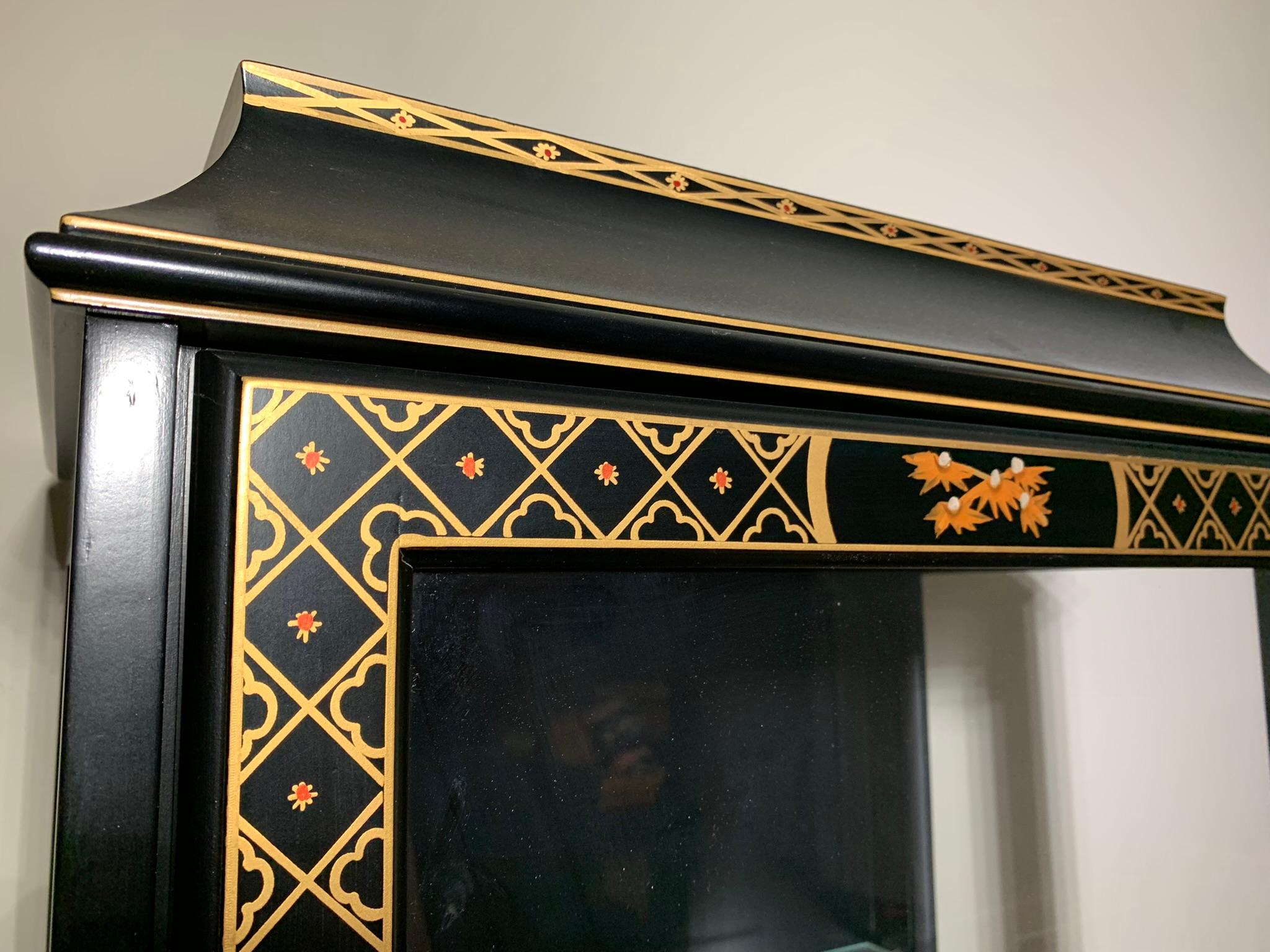 Jasper Original Hand Painted Oriental Themed Curio Cabinet