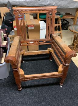 Floor Lamp, Shelf, Chair & Eastlake Style Chair.  Wood has been redone needs upholstery