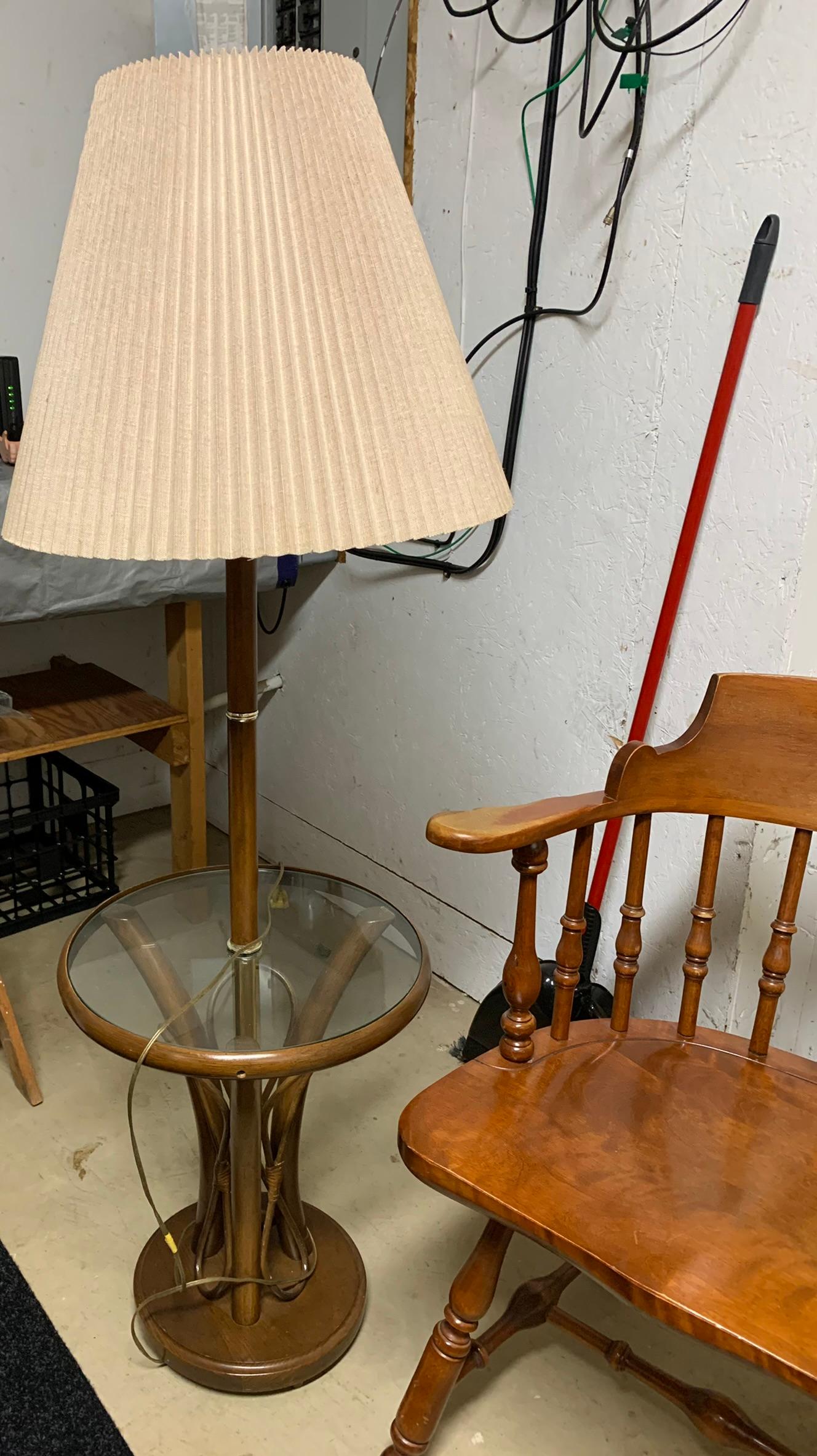 Floor Lamp, Shelf, Chair & Eastlake Style Chair.  Wood has been redone needs upholstery