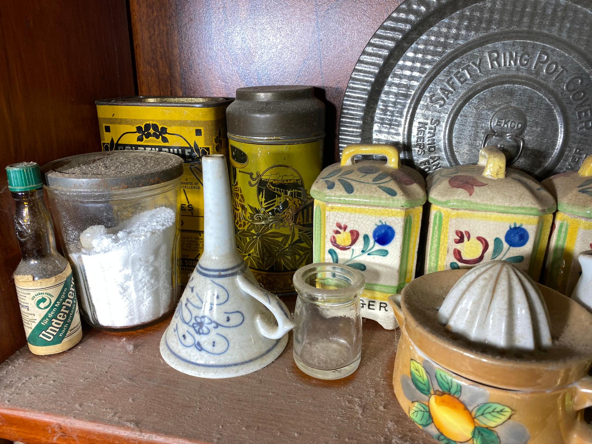 Contents of 3 Shelves Lot - Antiques, Advertising