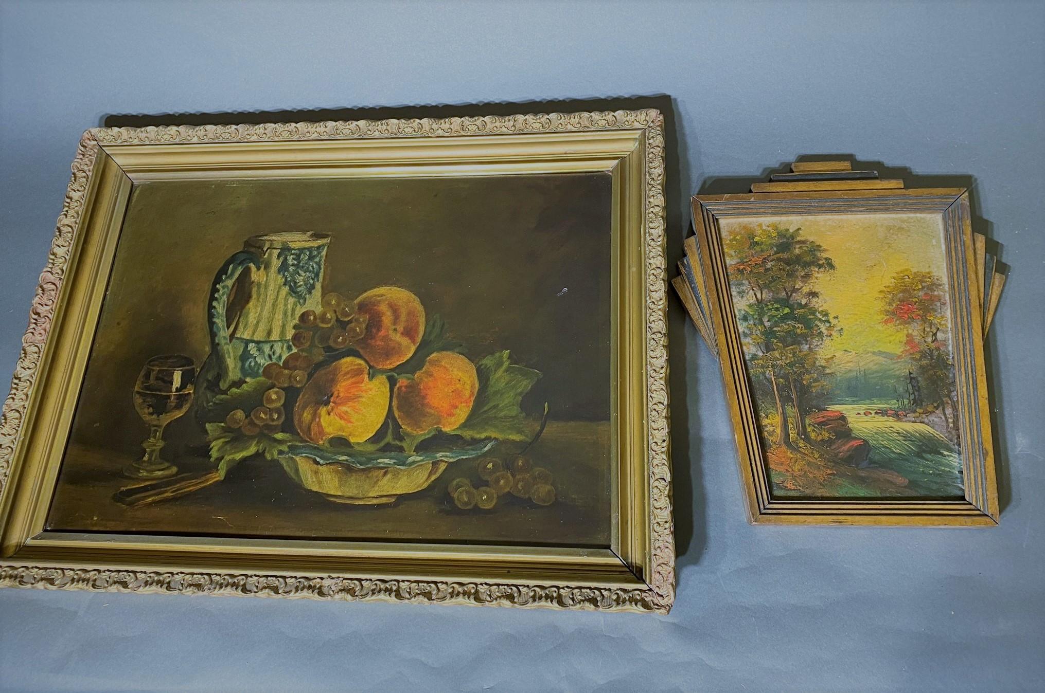 2 Primitive Oil on Board Paintings