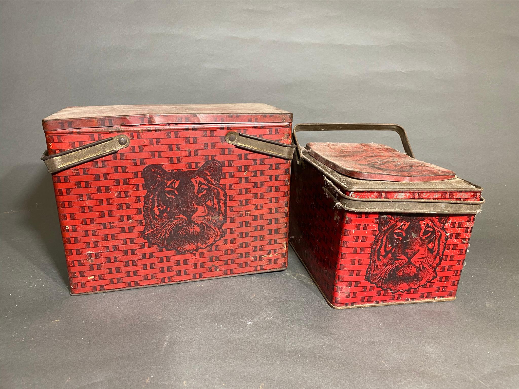 2 Antique Tiger Chewing Tobacco Tins