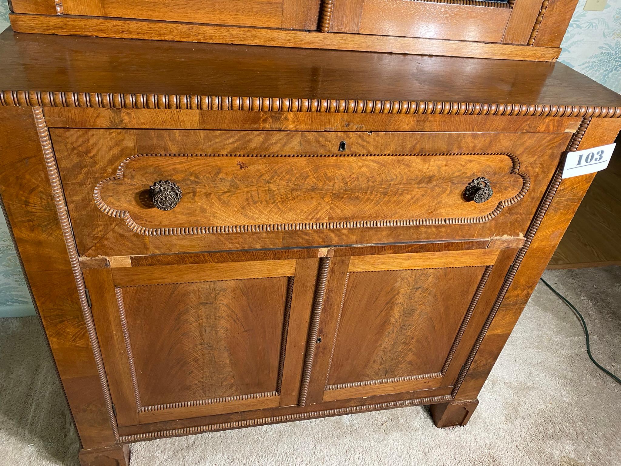 Two-Piece Victorian Butler's Secretary Desk