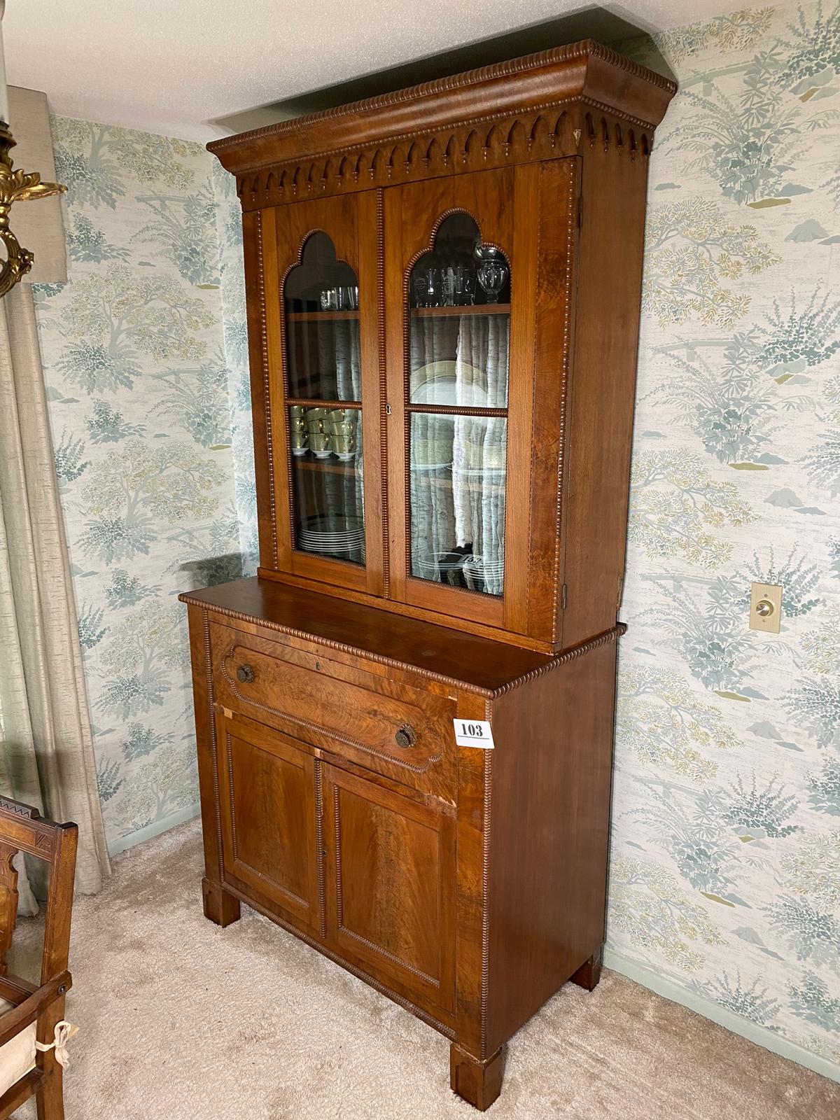 Two-Piece Victorian Butler's Secretary Desk