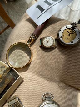 Group Lot of Vintage Watches, Money Clips