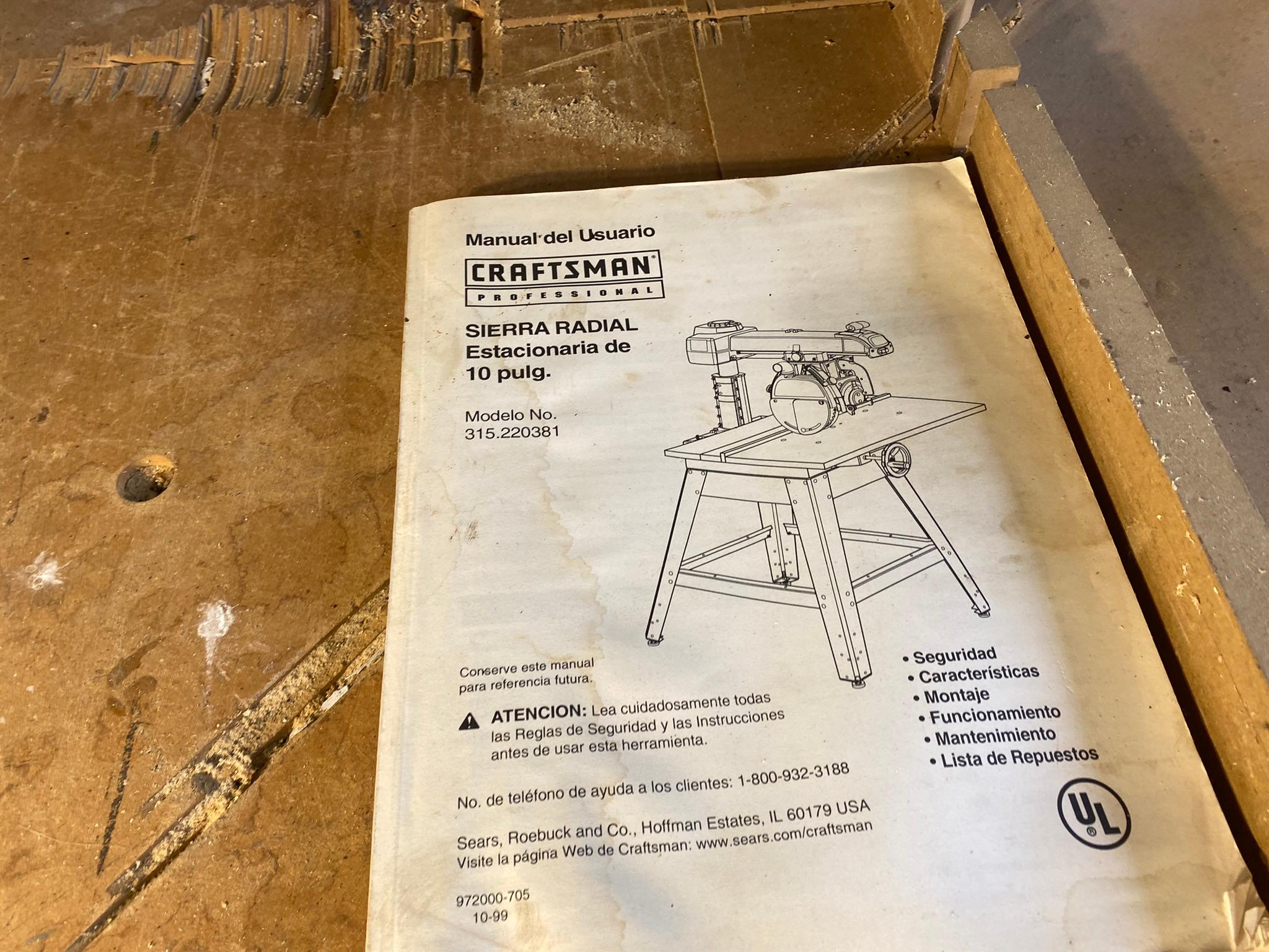 10" Craftsman Radial Arm Saw