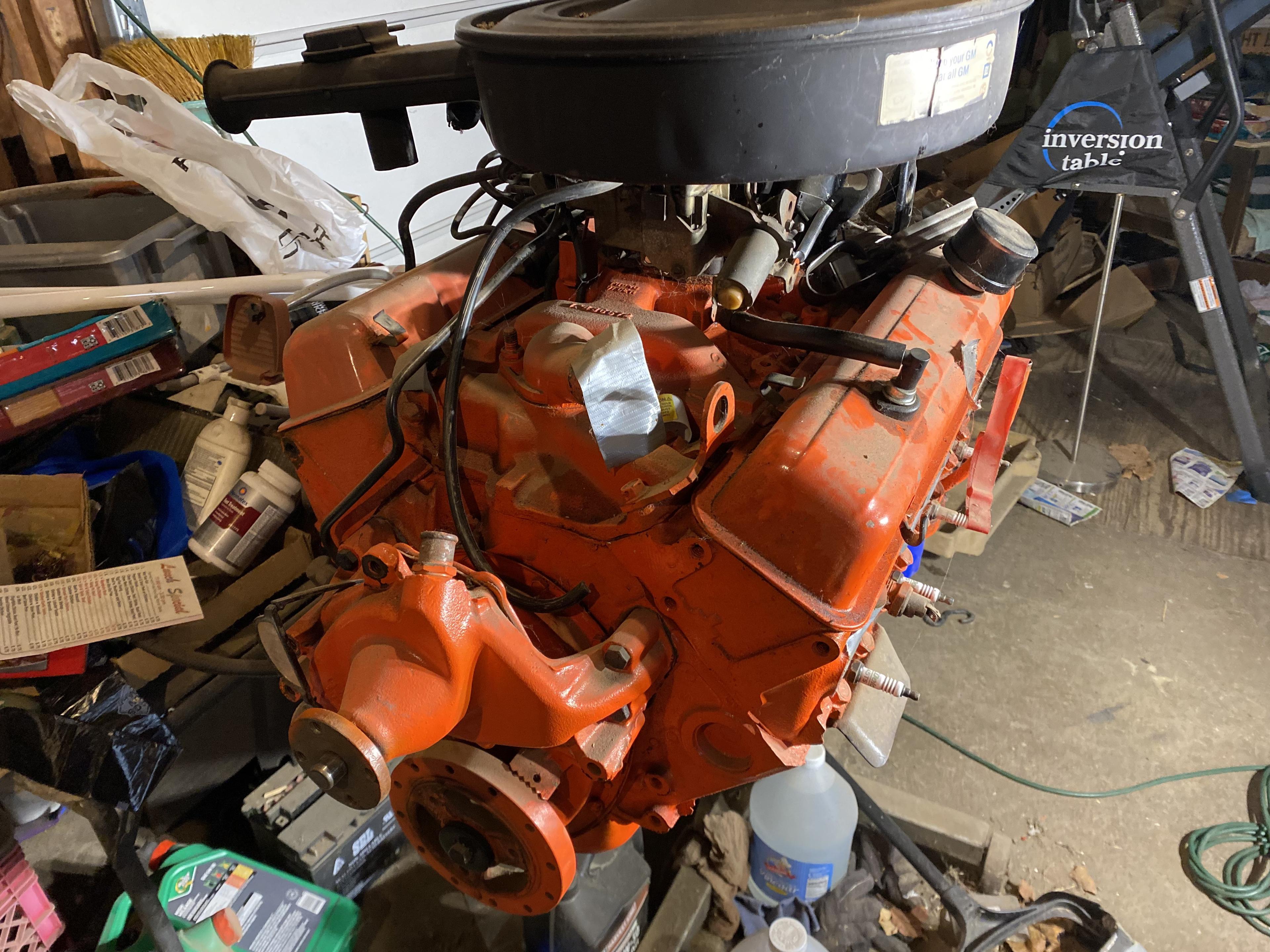 8-Cylinder Chevy Motor on Engine Stand