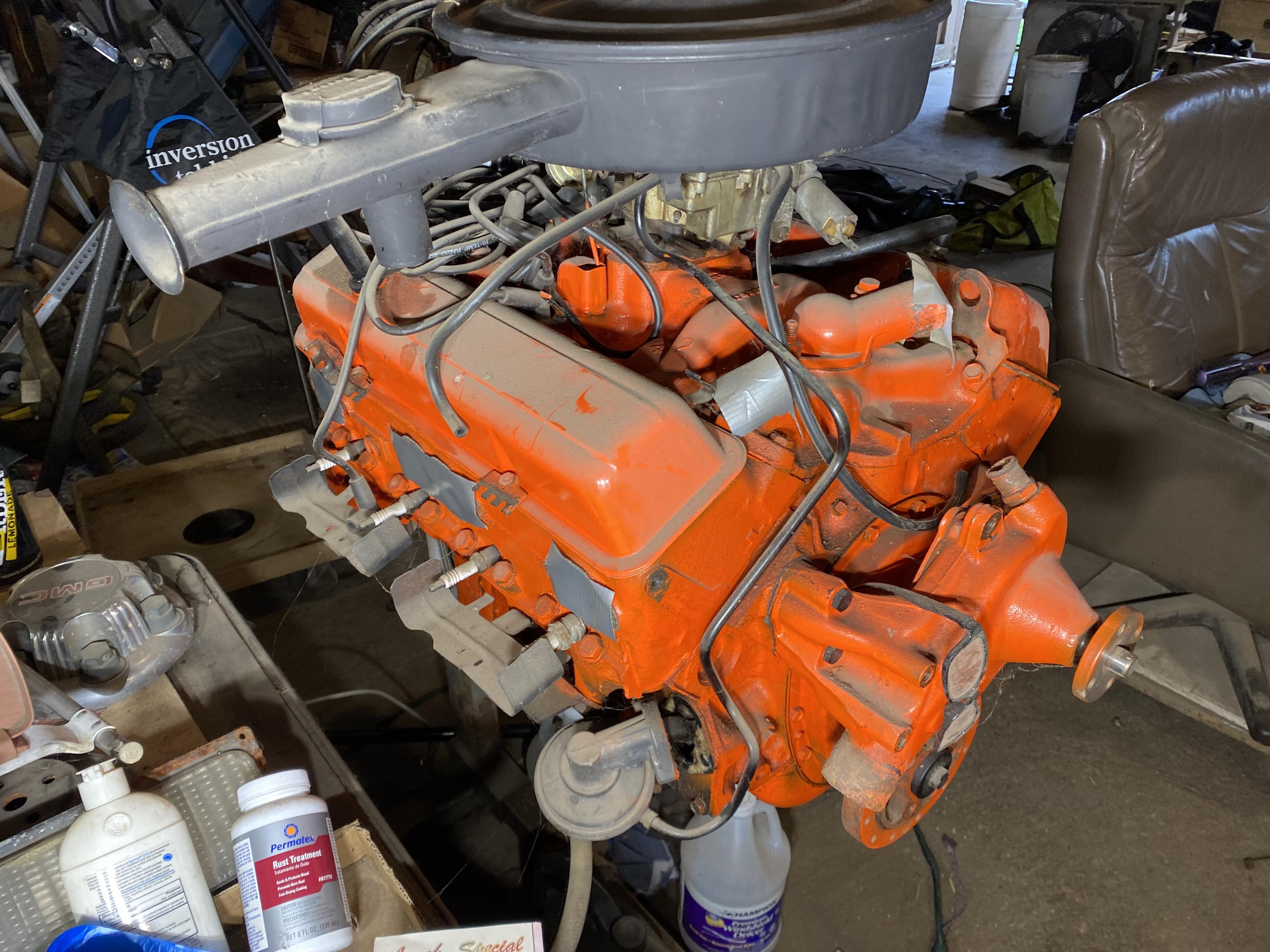 8-Cylinder Chevy Motor on Engine Stand