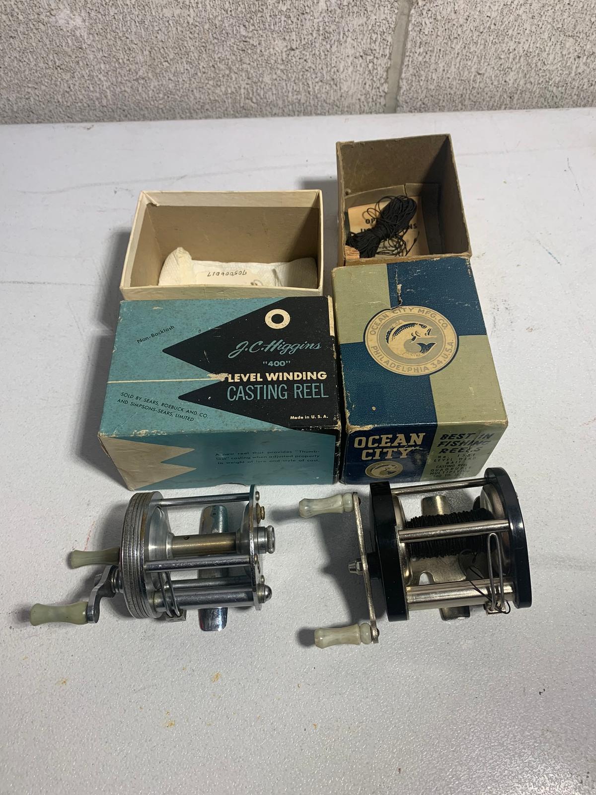 Vintage J.C. Higgins "400" Level Winding Casting Reel & Ocean City Mfg. Co Reel No.1581