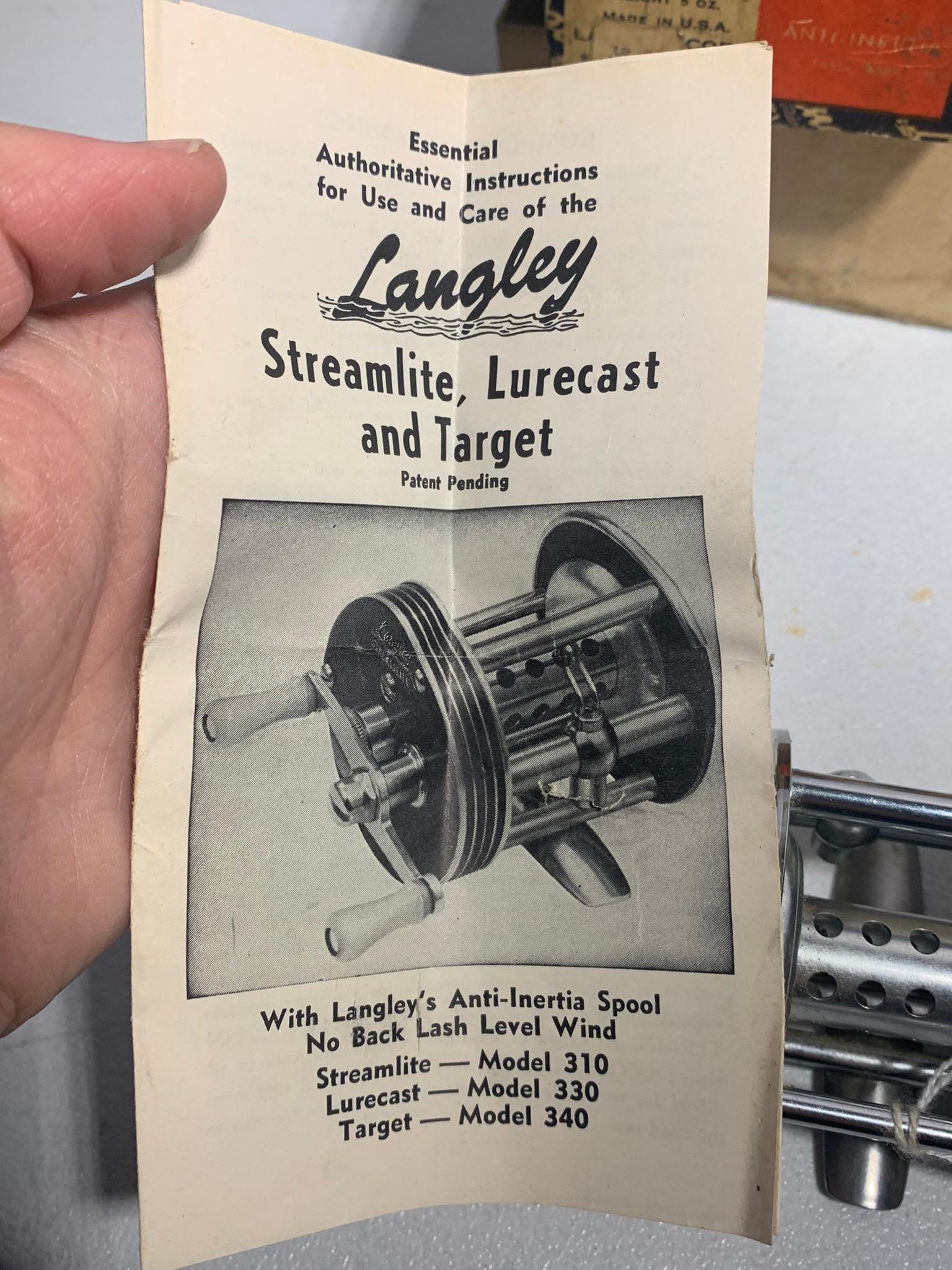 Vintage Langley Streamlite Model 310 & Vintage  Pflueger Skilkast No. 1953 Reel