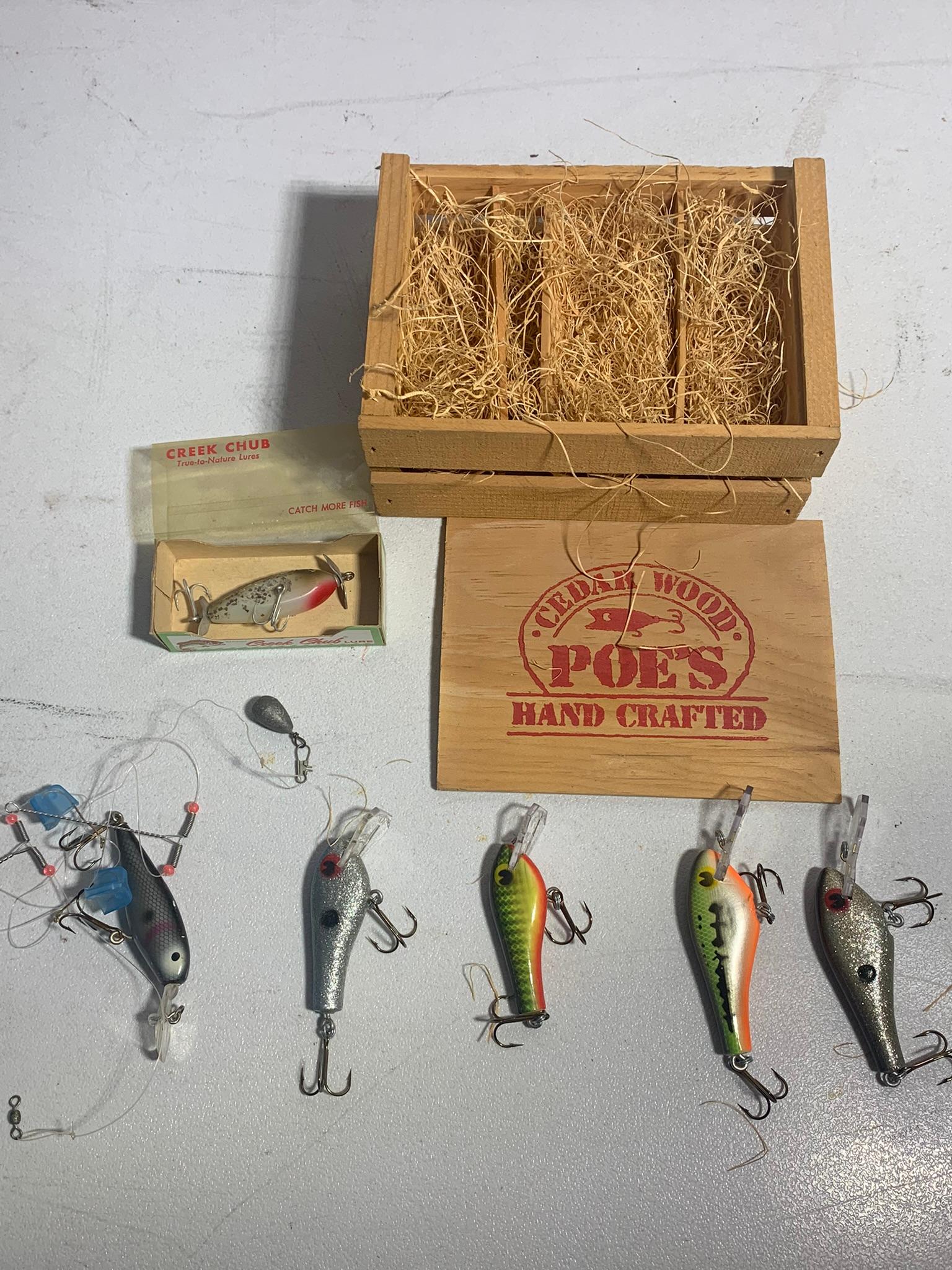 Cedar Wood Poe's Hand Crafted Hard Bait & Creek Chub Hard Bait