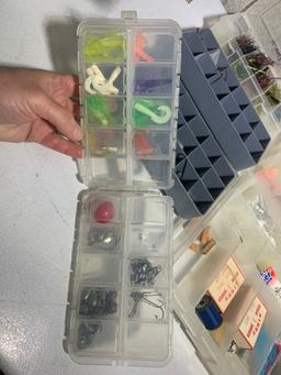 Great Assortment of Fishing Accessories - Soft Bait Lures, Hooks, Jigs, Weights, & More