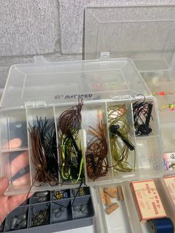 Great Assortment of Fishing Accessories - Soft Bait Lures, Hooks, Jigs, Weights, & More