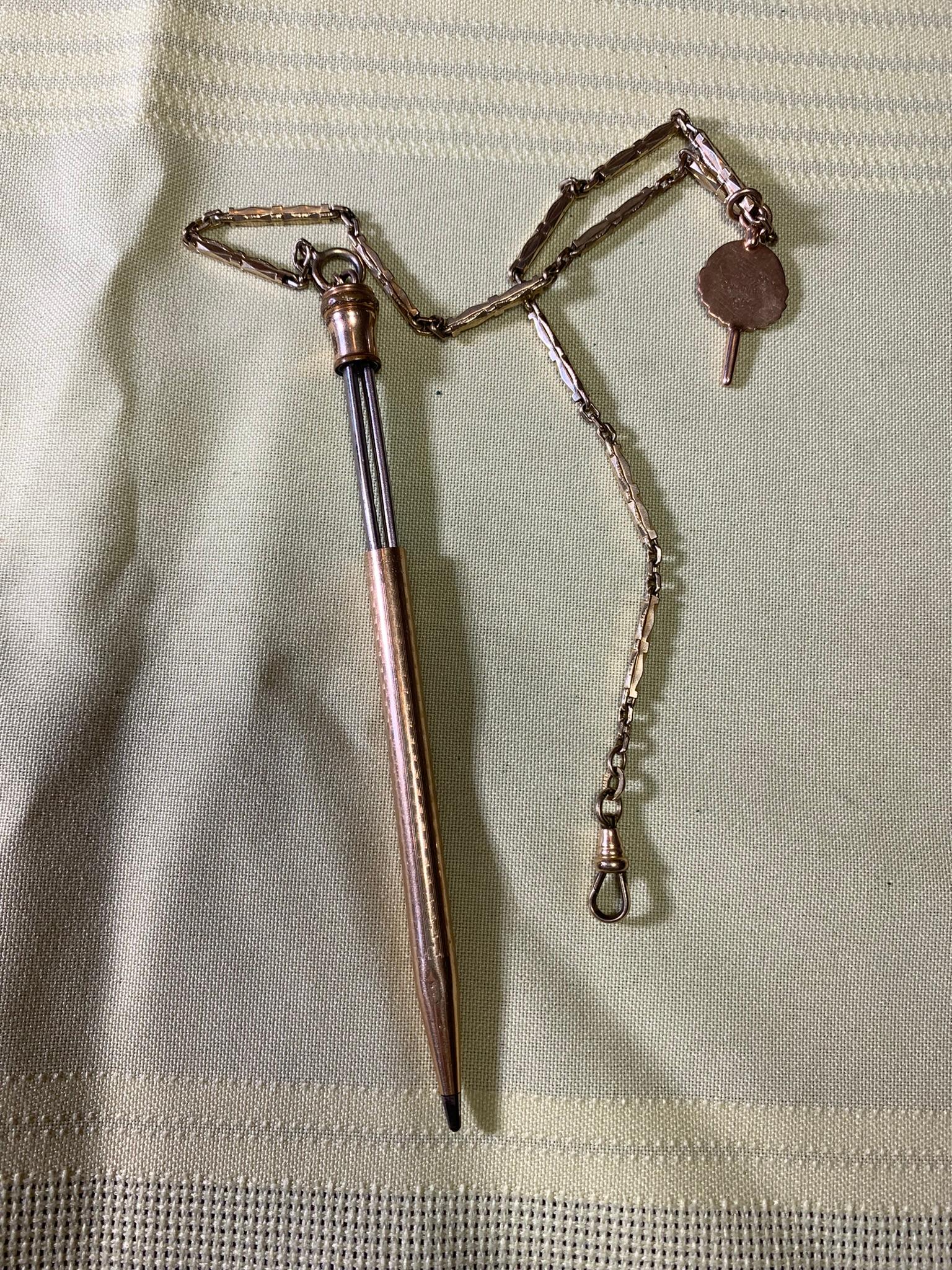 Gold Filled Pencil w/Small Medal